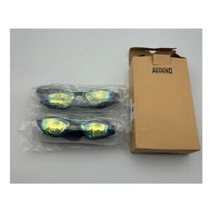 New LOT OF 2 Aegend Swimming Goggles Adult Black
